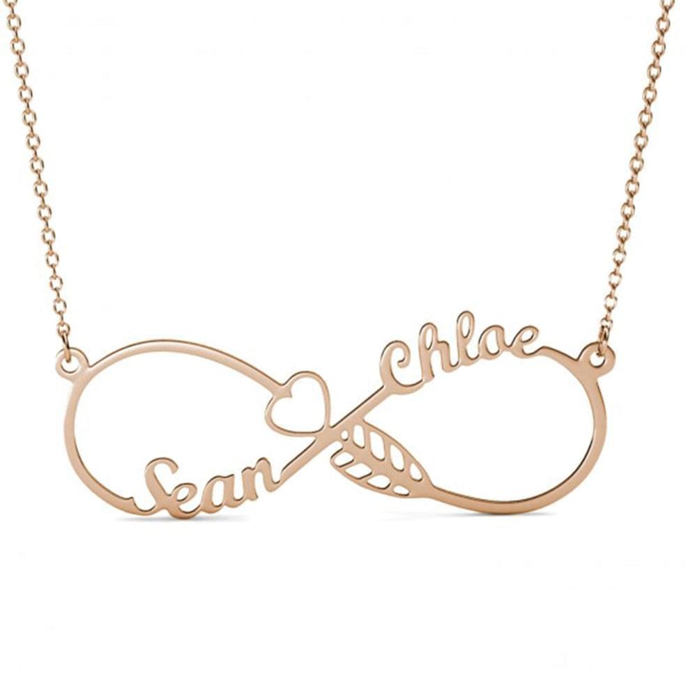 Custom 2 Name Infinity Sign Necklacecustom 2 name necklace