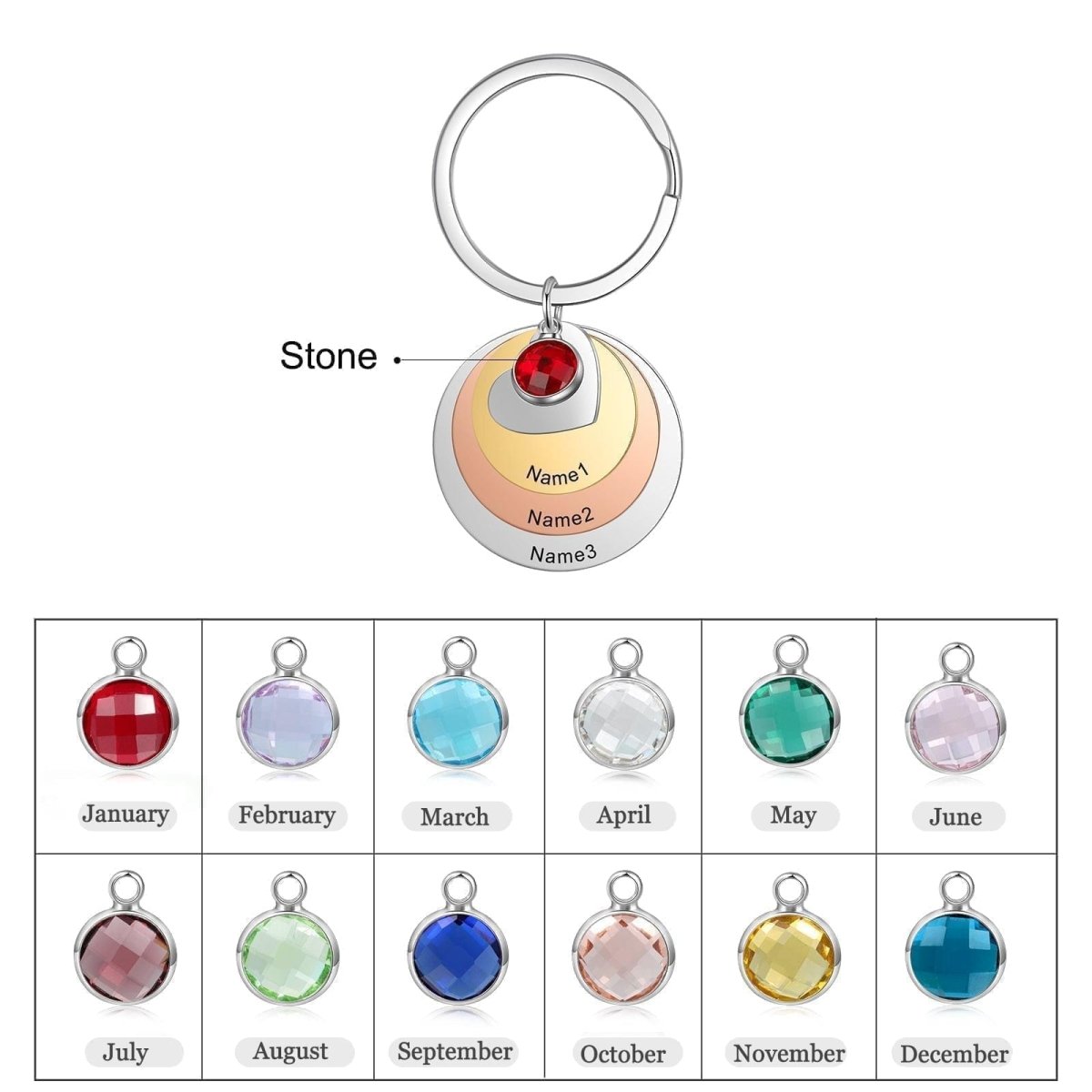 Custom 3 Disk Personalised Keychain - Personalisr Au