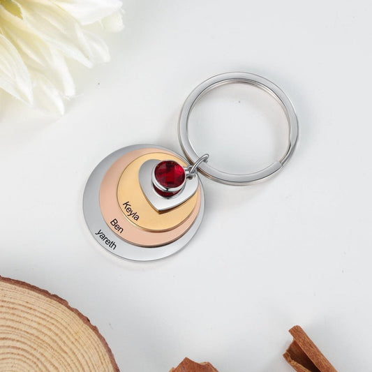 Custom 3 Disk Personalised Keychain - Personalisr Au