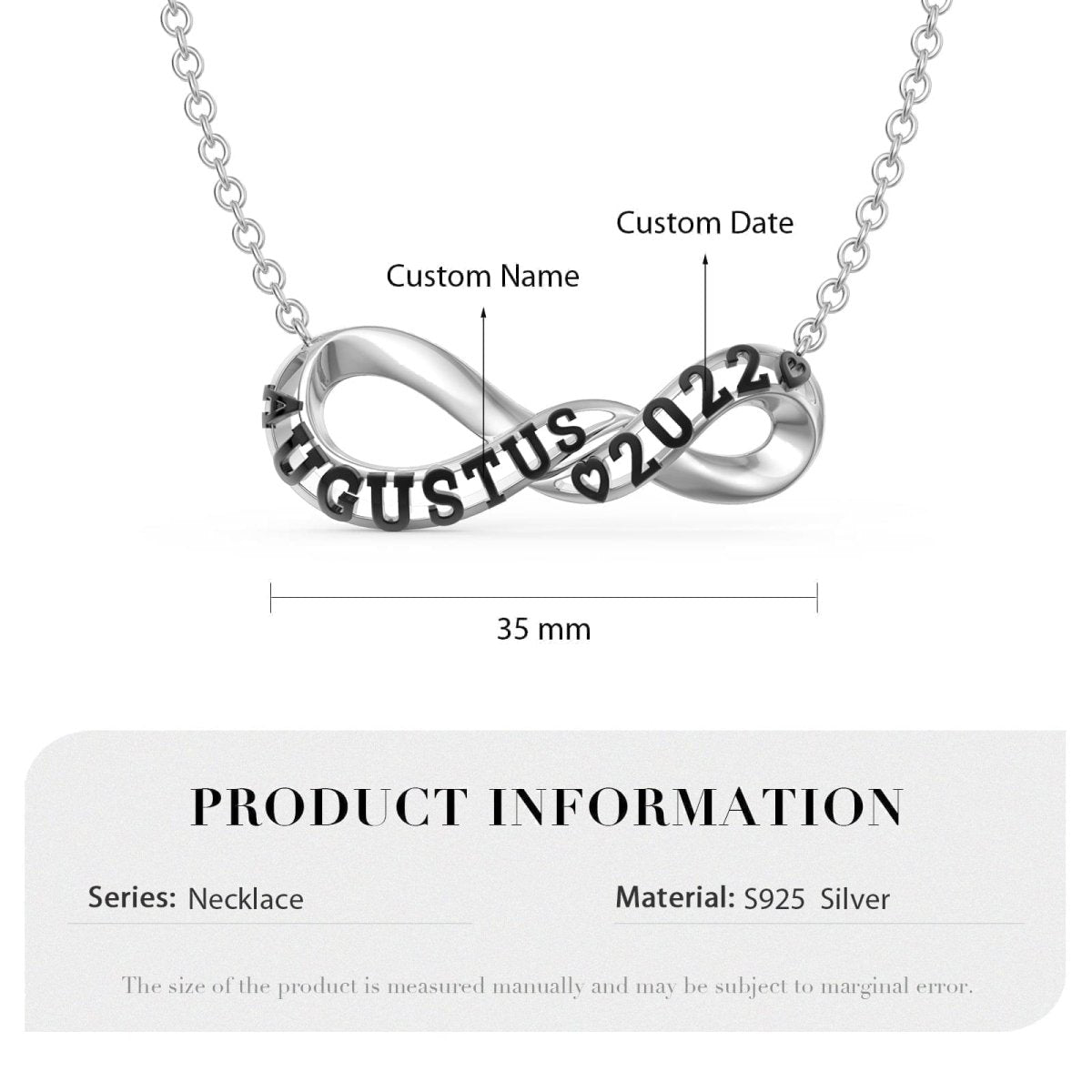 Custom Infinity Couples Necklace - Apparel & Accessories Personalisr Au