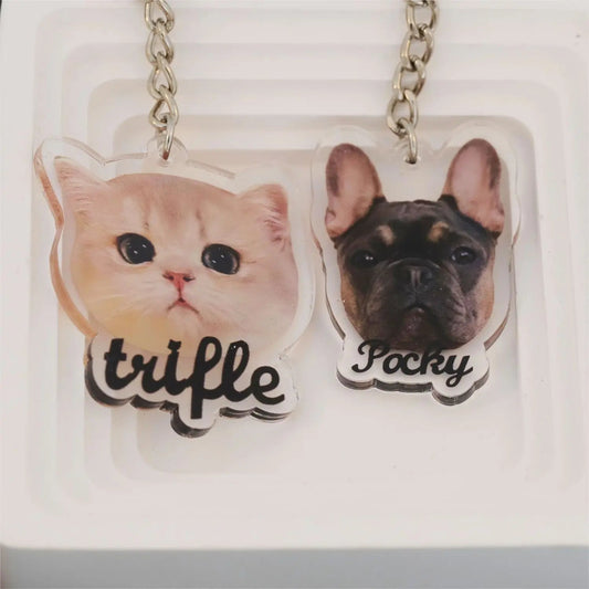 Custom Acrylic Holographic Pet Keychain - photo keychain Personalisr Au