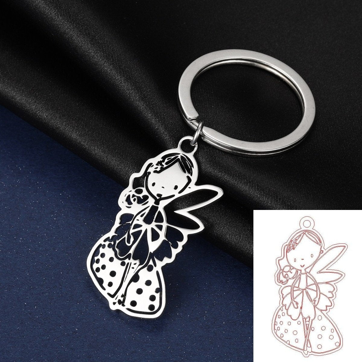 Custom Art Keychain - Personalised Drawing Keychain2022 - 08,Key Chains