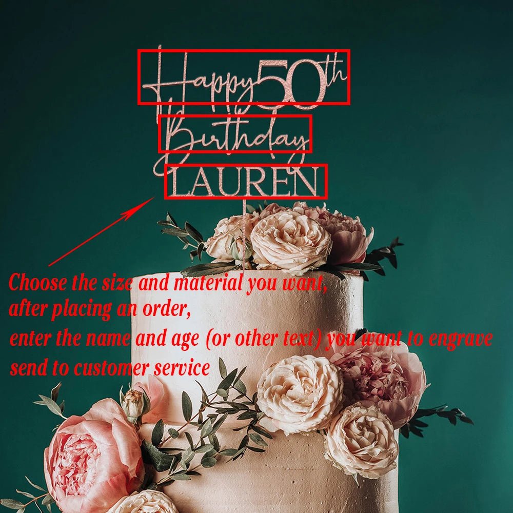 Custom Birthday Cake Topper with Name & Age - cake topper Personalisr Au