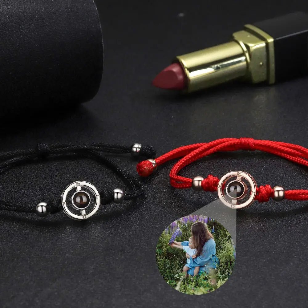 Custom Bracelets 925 Silver Projection Photo Bracelets - couples bracelets Personalisr Au