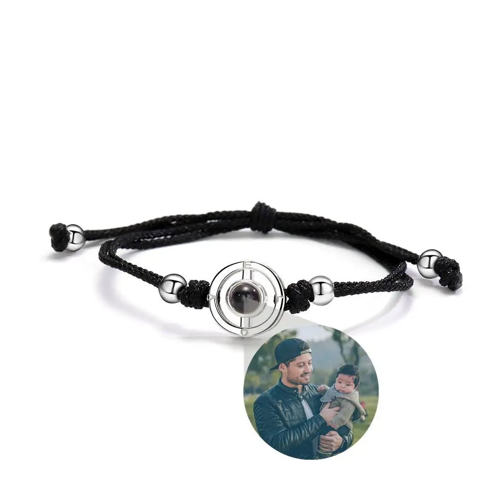 Custom Bracelets 925 Silver Projection Photo Bracelets - couples bracelets Personalisr Au