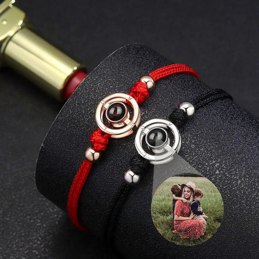 Custom Bracelets 925 Silver Projection Photo Bracelets - couples bracelets Personalisr Au