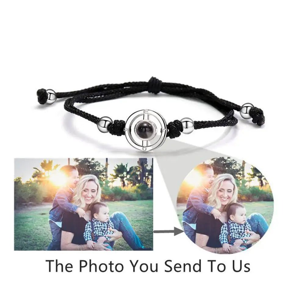 Custom Bracelets 925 Silver Projection Photo Bracelets - couples bracelets Personalisr Au