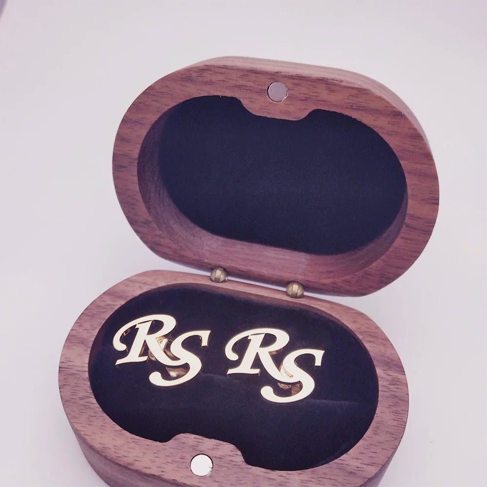 Custom Cufflinks in Oak Gift Box - Cufflinks Personalisr Au