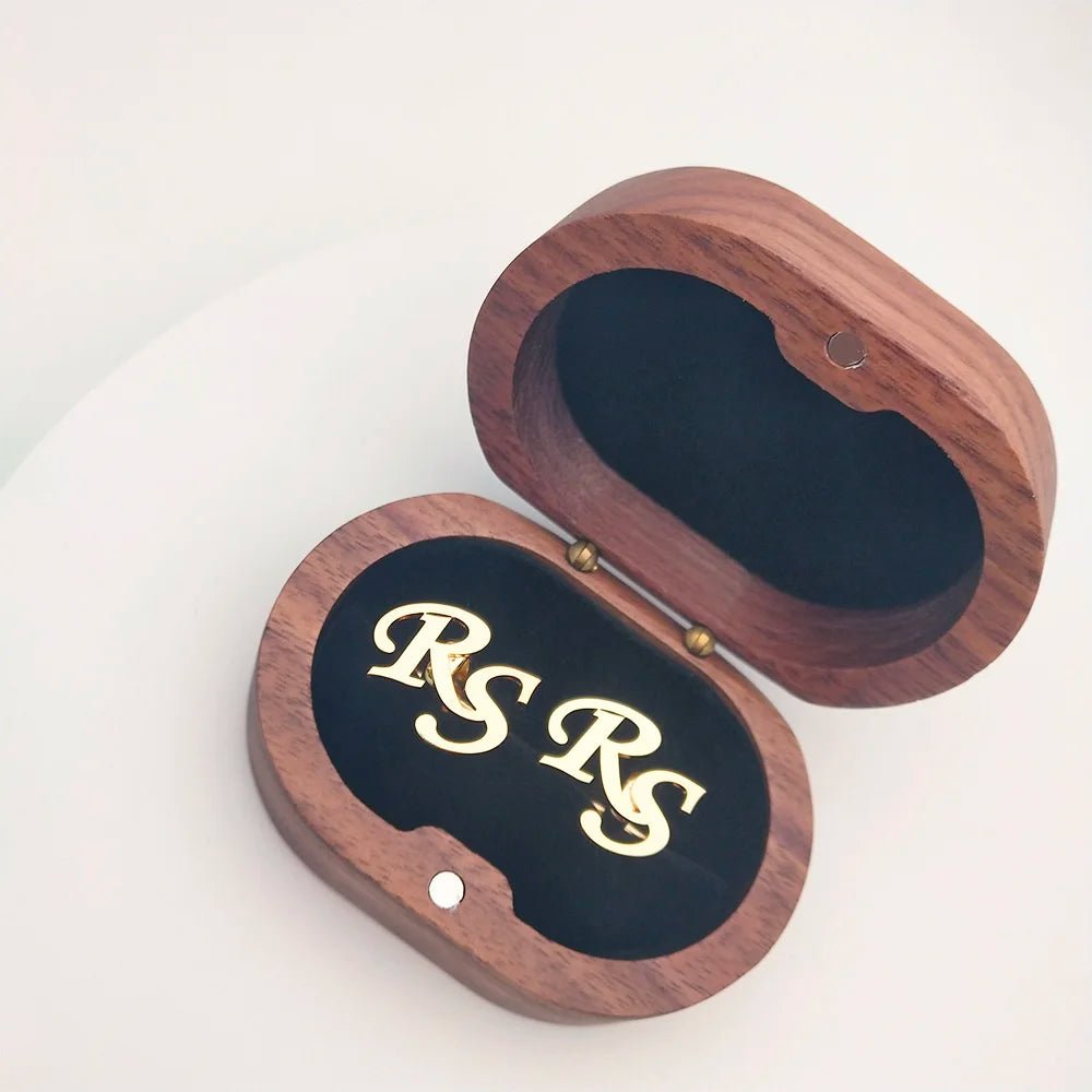 Custom Cufflinks in Oak Gift Box - Cufflinks Personalisr Au