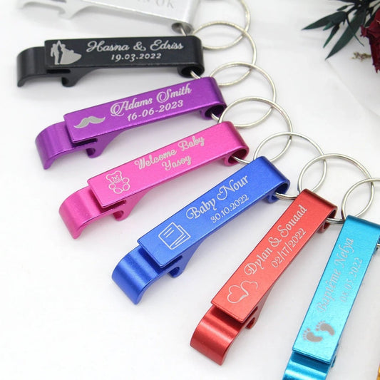 Custom Engraved Lot Colour Bottle Opener Keyrings - Key Chains Personalisr Au