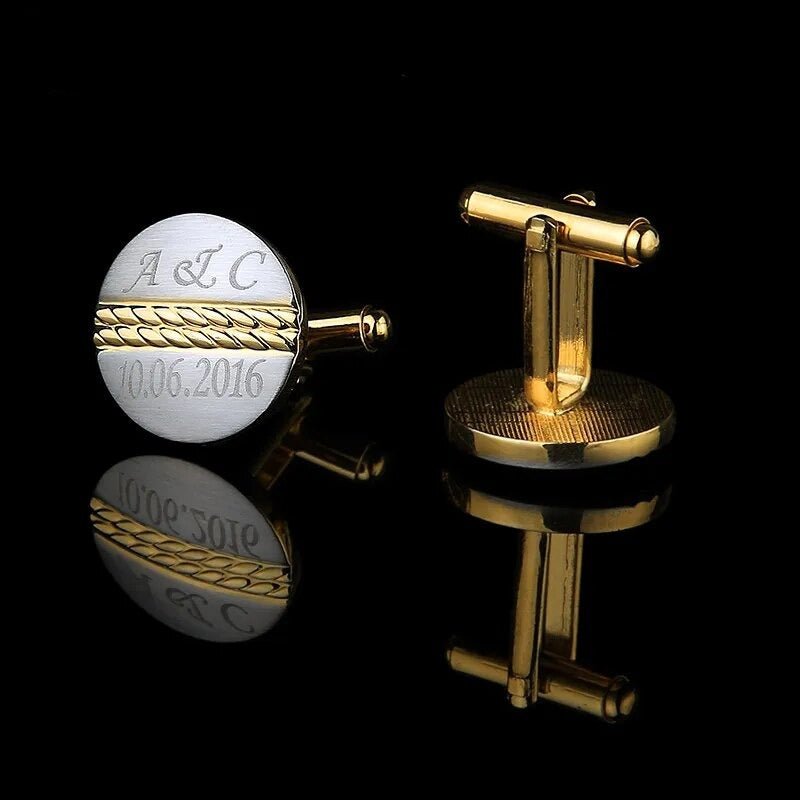 Custom Engraved Duo Tone Cufflinks - Personalisr Au
