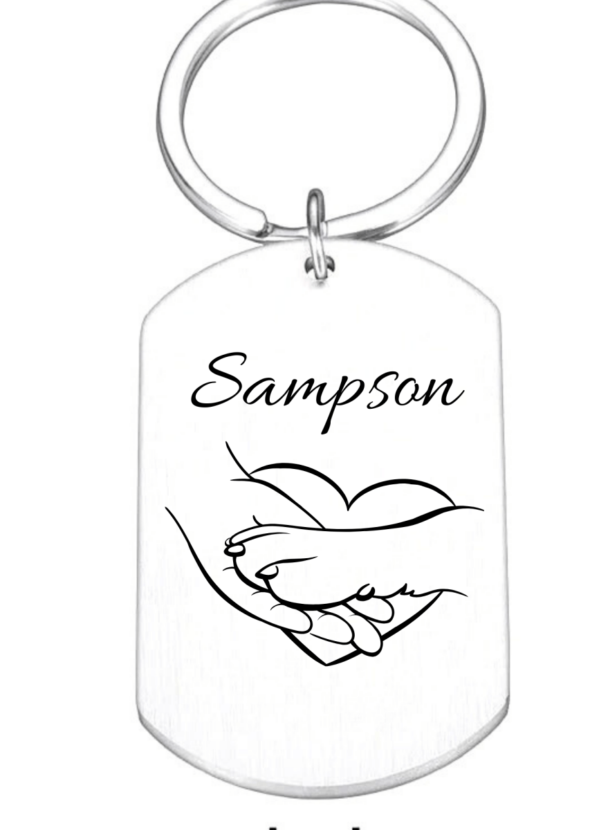 Custom Engraved Pet Keychain with Colour Photo Tags