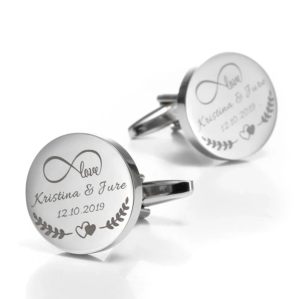 Custom Engraved Round CufflinksCufflinks