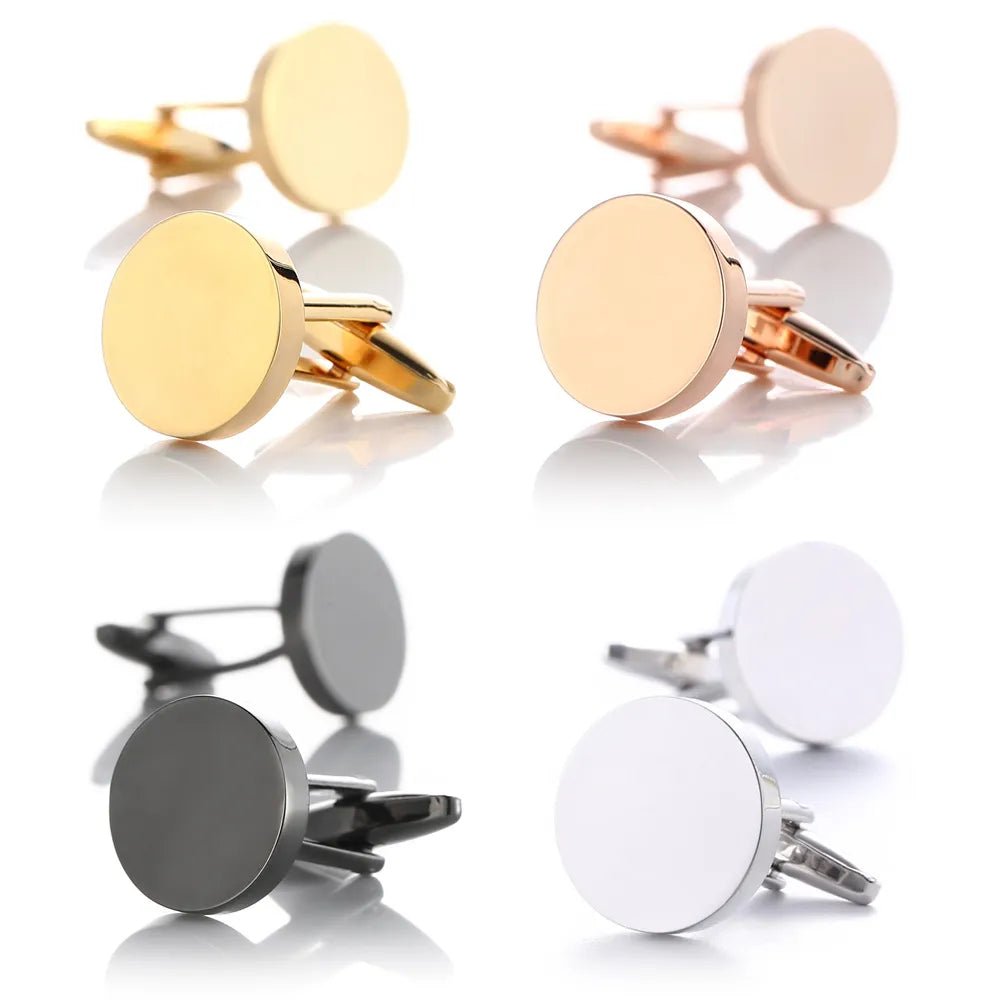 Custom Engraved Round Cufflinks - Cufflinks Personalisr Au