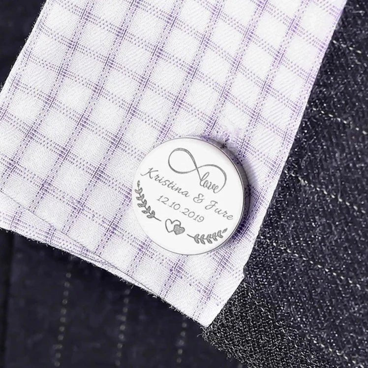 Custom Engraved Round CufflinksCufflinks