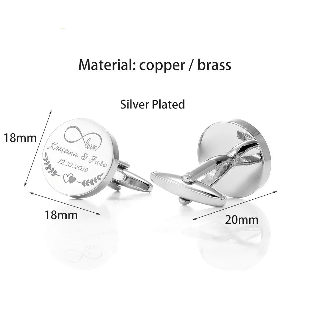Custom Engraved Round Cufflinks - Cufflinks Personalisr Au