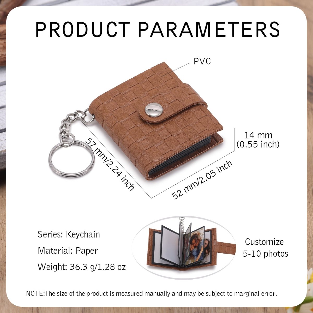 Leather Photo Album Keychain - Key Chains Personalisr Au
