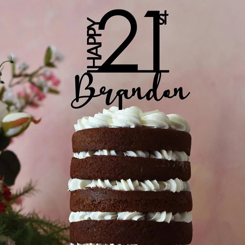 Custom Name 21st Birthday Cake Topper