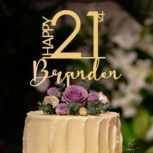 Custom Name 21st Birthday Cake Topper - cake topper Personalisr Au