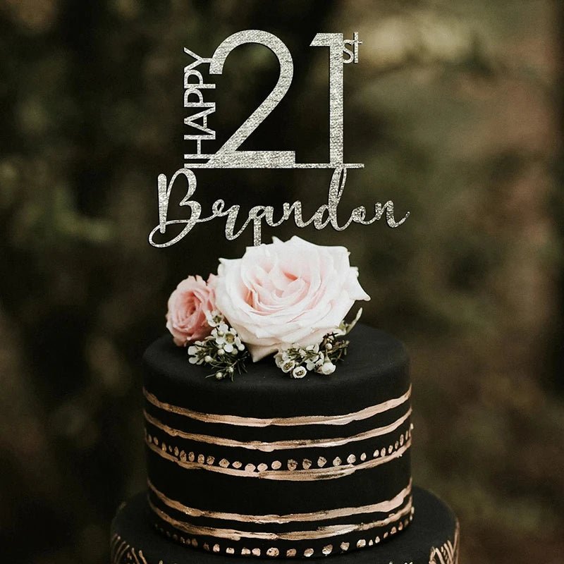 Custom Name 21st Birthday Cake Topper - cake topper Personalisr Au