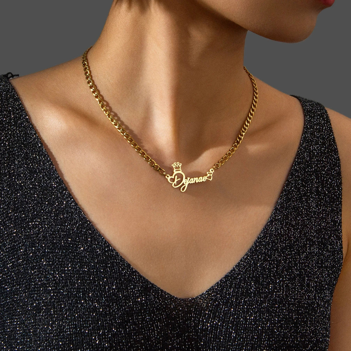Custom Names Necklace, Earrings, and Bracelet Set in Heart Font - Necklaces Personalisr Au