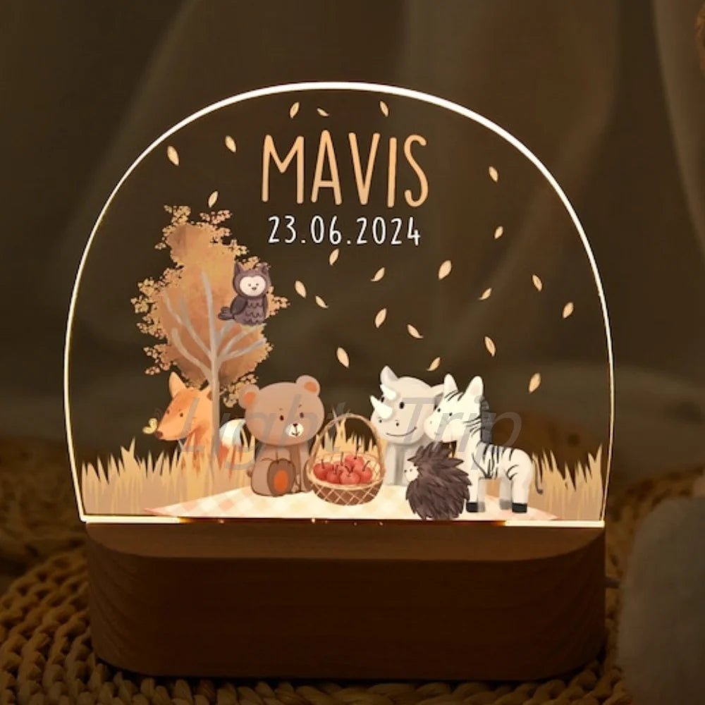 Custom Nightlight for Kids - Woodland Creaturescustom night light