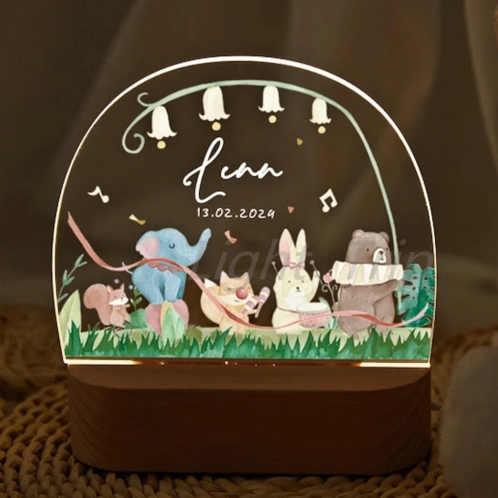 Custom Nightlight for Kids - Woodland Creaturescustom night light