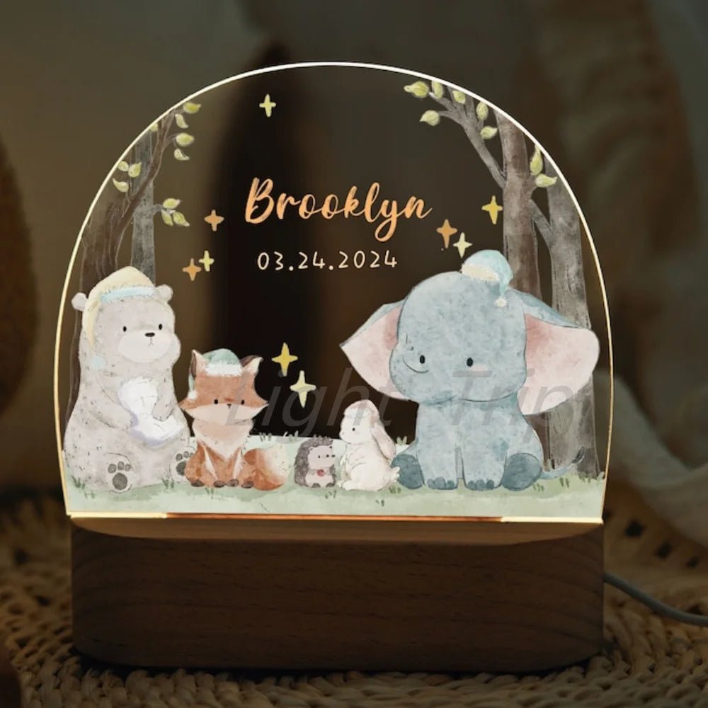 Custom Nightlight for Kids - Woodland Creaturescustom night light
