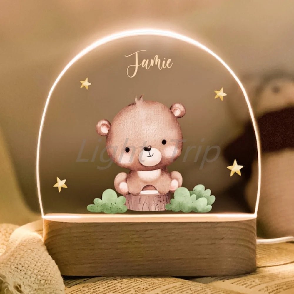 Custom Nightlight for Kids - Woodland Creaturescustom night light
