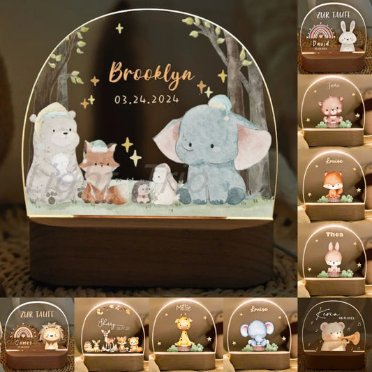 Custom Nightlight for Kids - Woodland Creatures - custom night light Personalisr Au