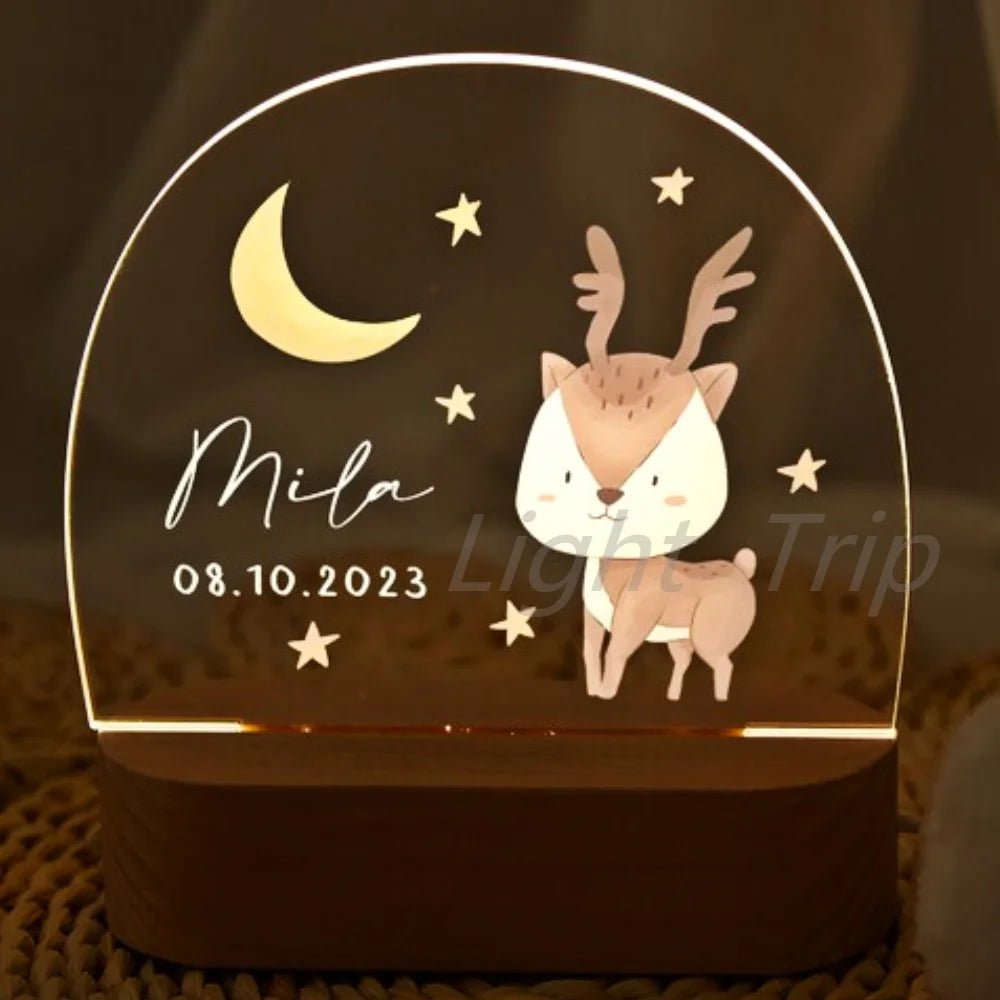 Custom Nightlight for Kids - Woodland Creatures - custom night light Personalisr Au