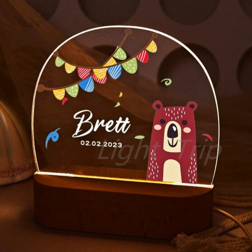 Custom Nightlight for Kids - Woodland Creatures - custom night light Personalisr Au