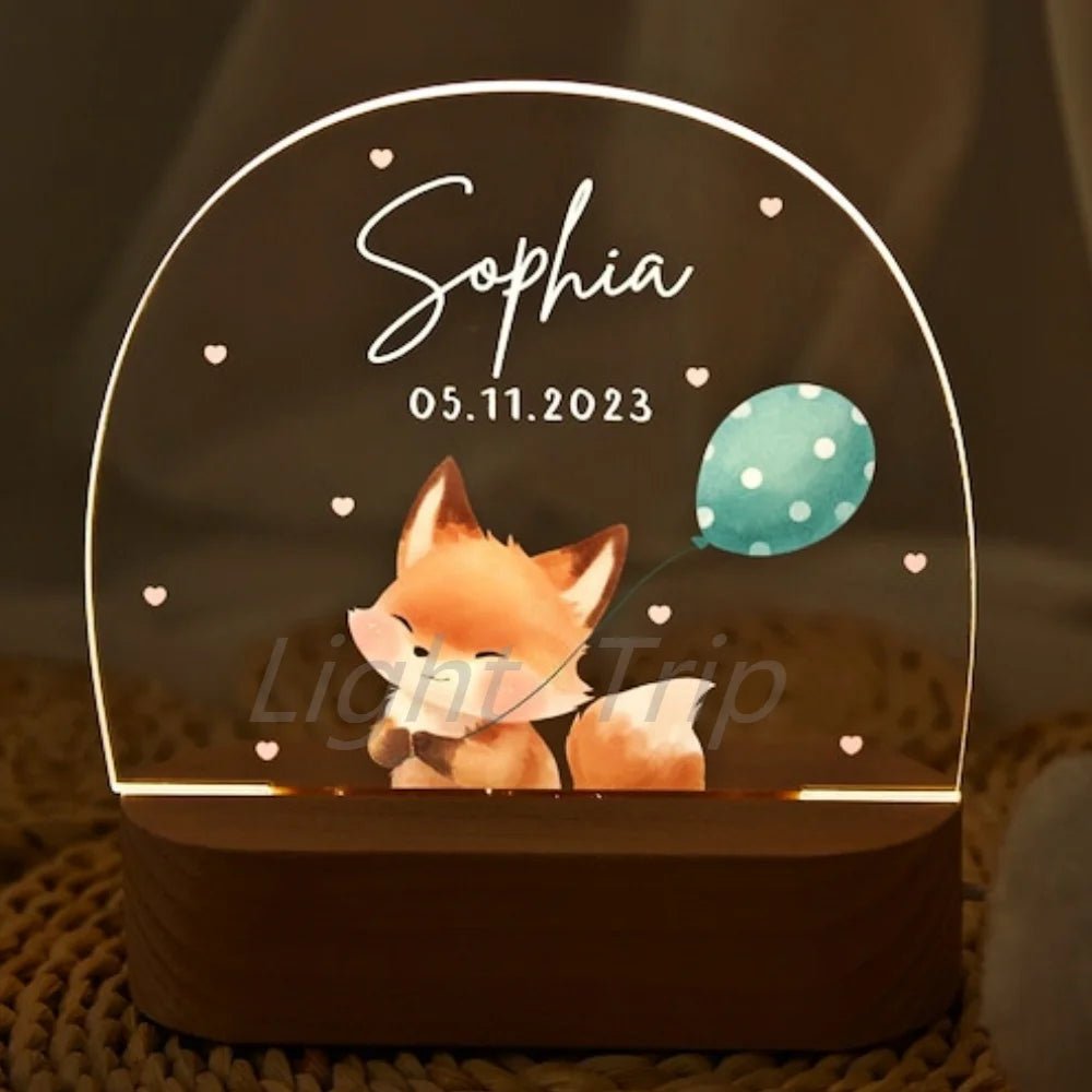 Custom Nightlight for Kids - Woodland Creatures - custom night light Personalisr Au