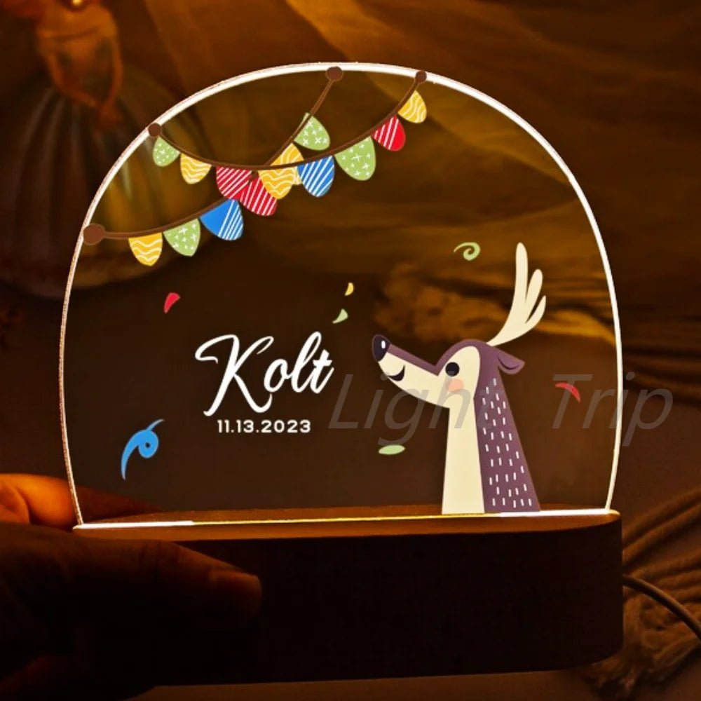 Custom Nightlight for Kids - Woodland Creatures - custom night light Personalisr Au