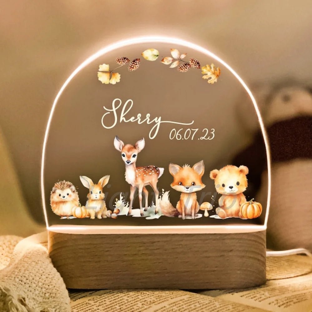 Custom Nightlight for Kids - Woodland Creatures - custom night light Personalisr Au
