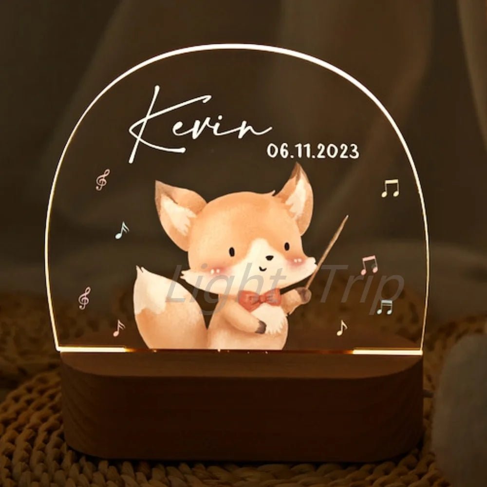 Custom Nightlight for Kids - Woodland Creatures - custom night light Personalisr Au