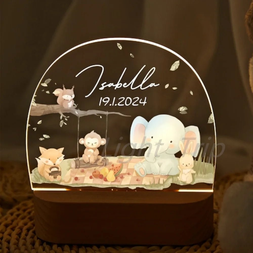 Custom Nightlight for Kids - Woodland Creaturescustom night light
