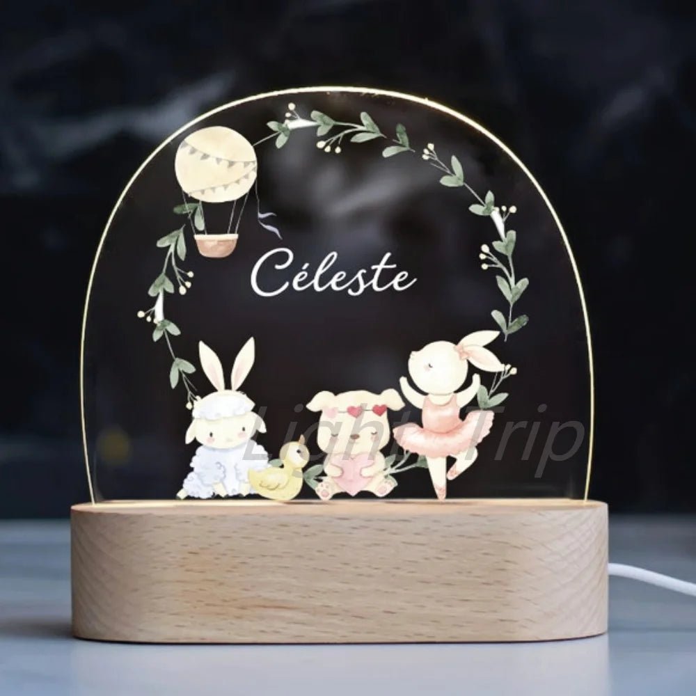 Custom Nightlight for Kids - Woodland Creatures - custom night light Personalisr Au