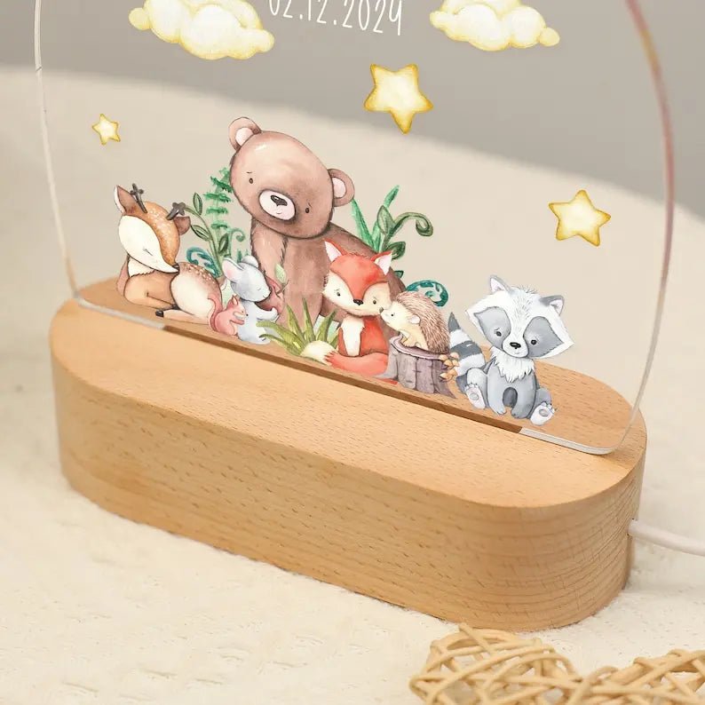 Custom Nightlight for Kids - Woodland Creaturescustom night light