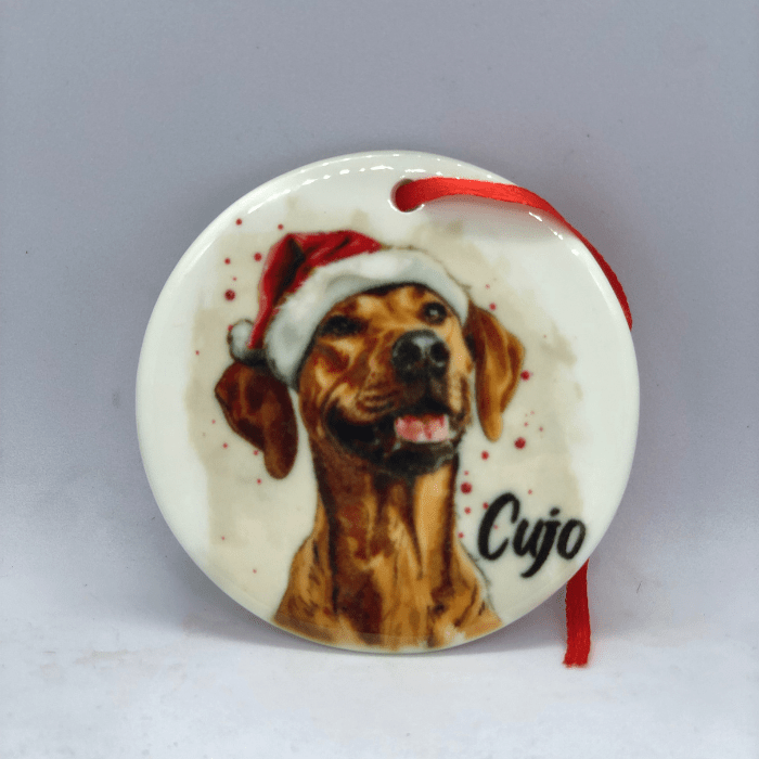 dog portrait custom christmas ornaments