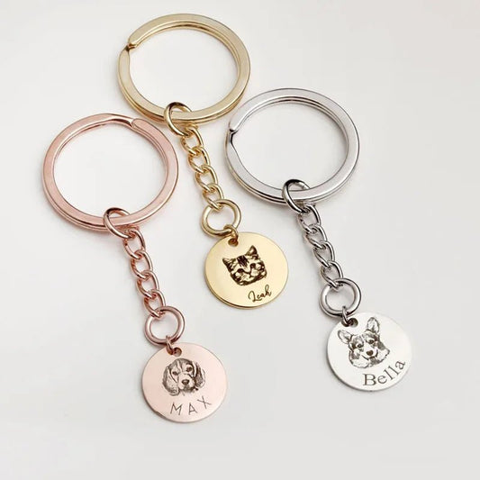 Custom Pet Photo Disk Keychain - Personalisr Au