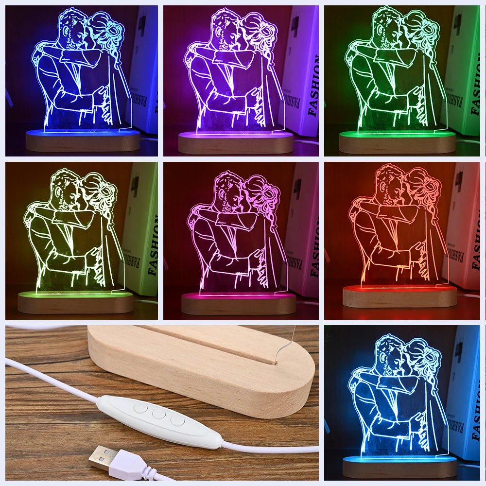 Custom Photo Line Art Led Nightlight - nightlight Personalisr Au