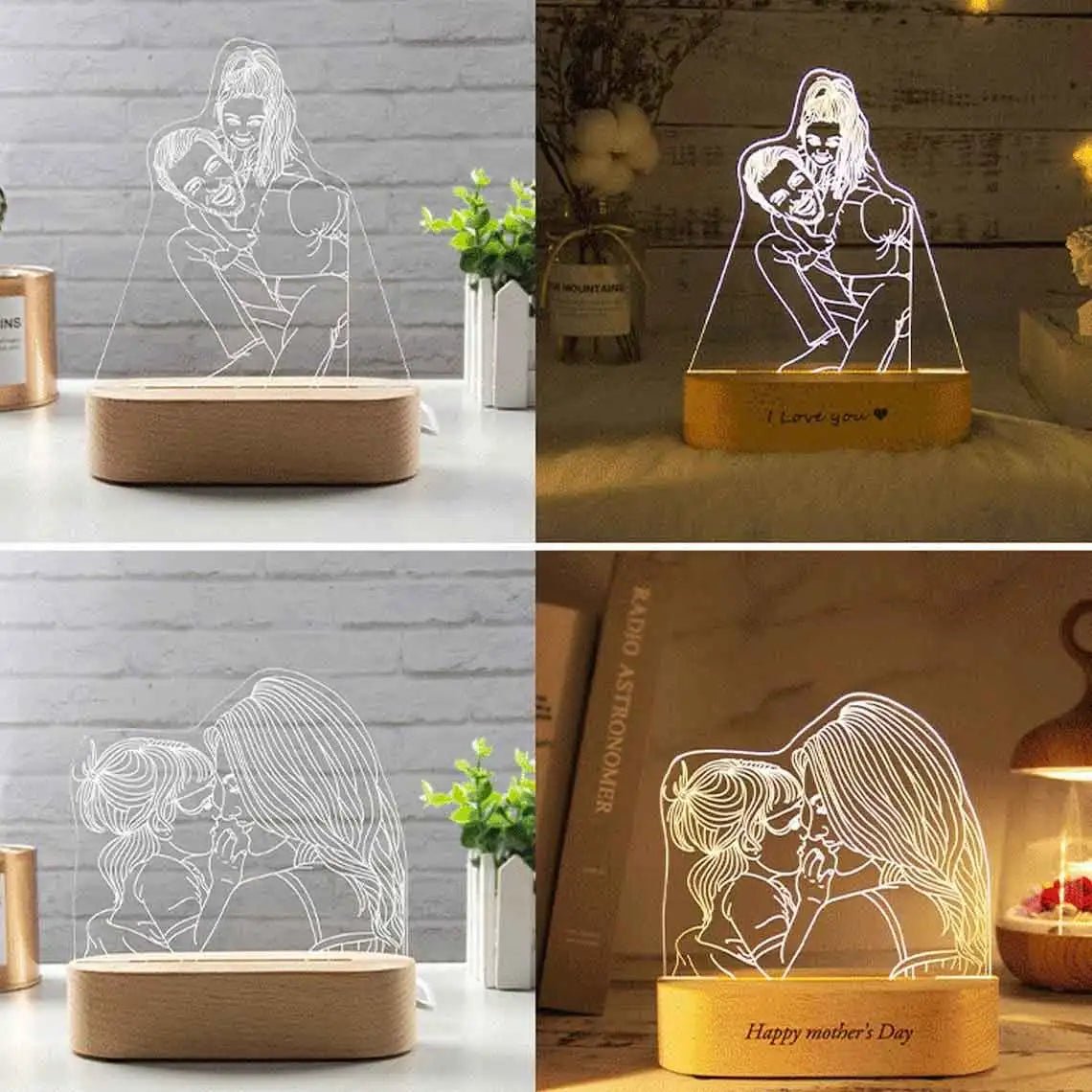 Custom Photo Line Art Led Nightlight - nightlight Personalisr Au