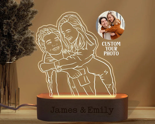 Custom Photo Line Art Led Nightlight - nightlight Personalisr Au