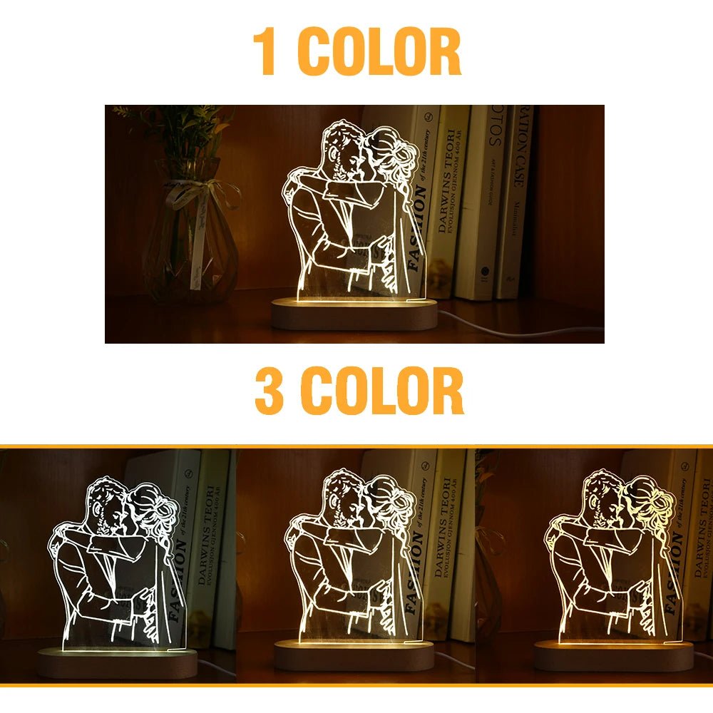 Custom Photo Line Art Led Nightlight - nightlight Personalisr Au