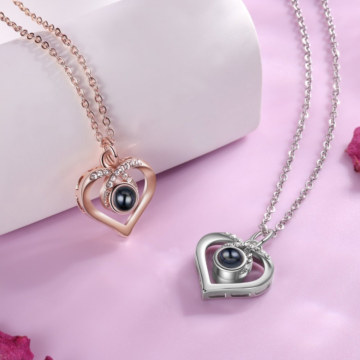 Custom Photo Projection Heart Necklace - Photo Necklaces Personalisr Au