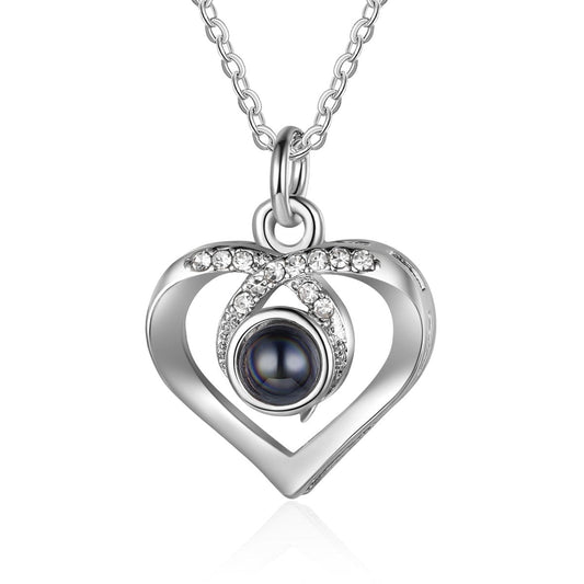 Custom Photo Projection Heart Necklace - Photo Necklaces Personalisr Au