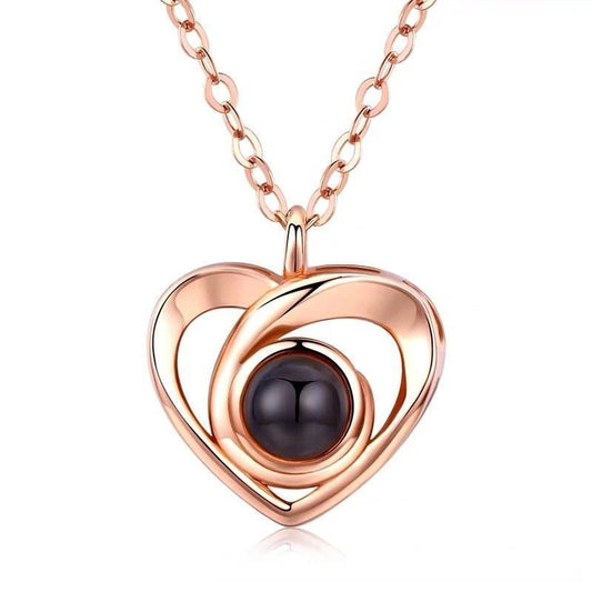 Custom Photo Projection Heart Necklace - Photo Necklaces Personalisr Au