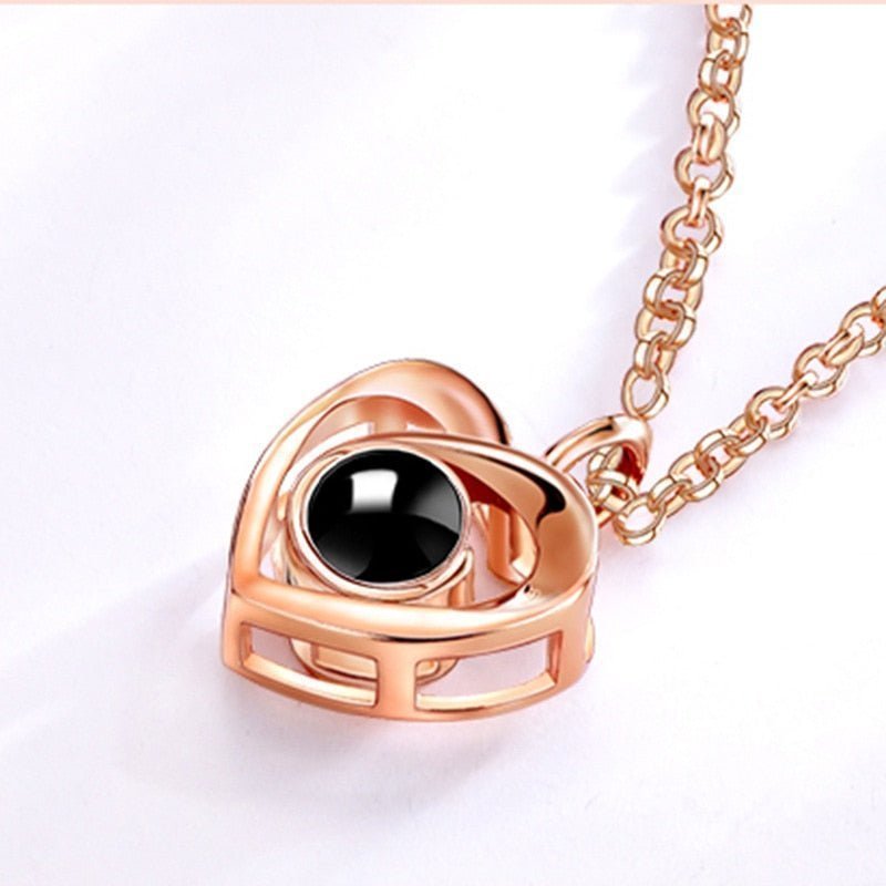 Custom Photo Projection Heart Necklace - Photo Necklaces Personalisr Au