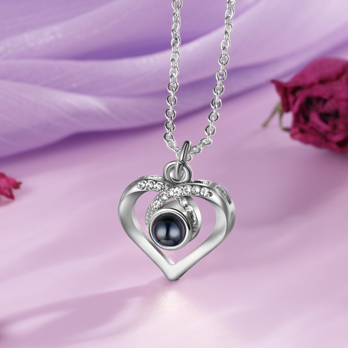 Custom Photo Projection Heart Necklace - Photo Necklaces Personalisr Au